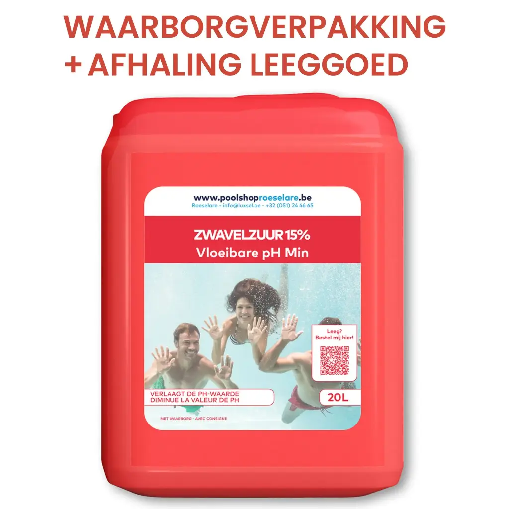 Vloeibare pH Min Zwavelzuur 15% - 20L Waarborg Verpakking