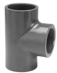 PVC T-stuk 90° verlopend PN 10 - 50x1"1/2 mof x bi dr