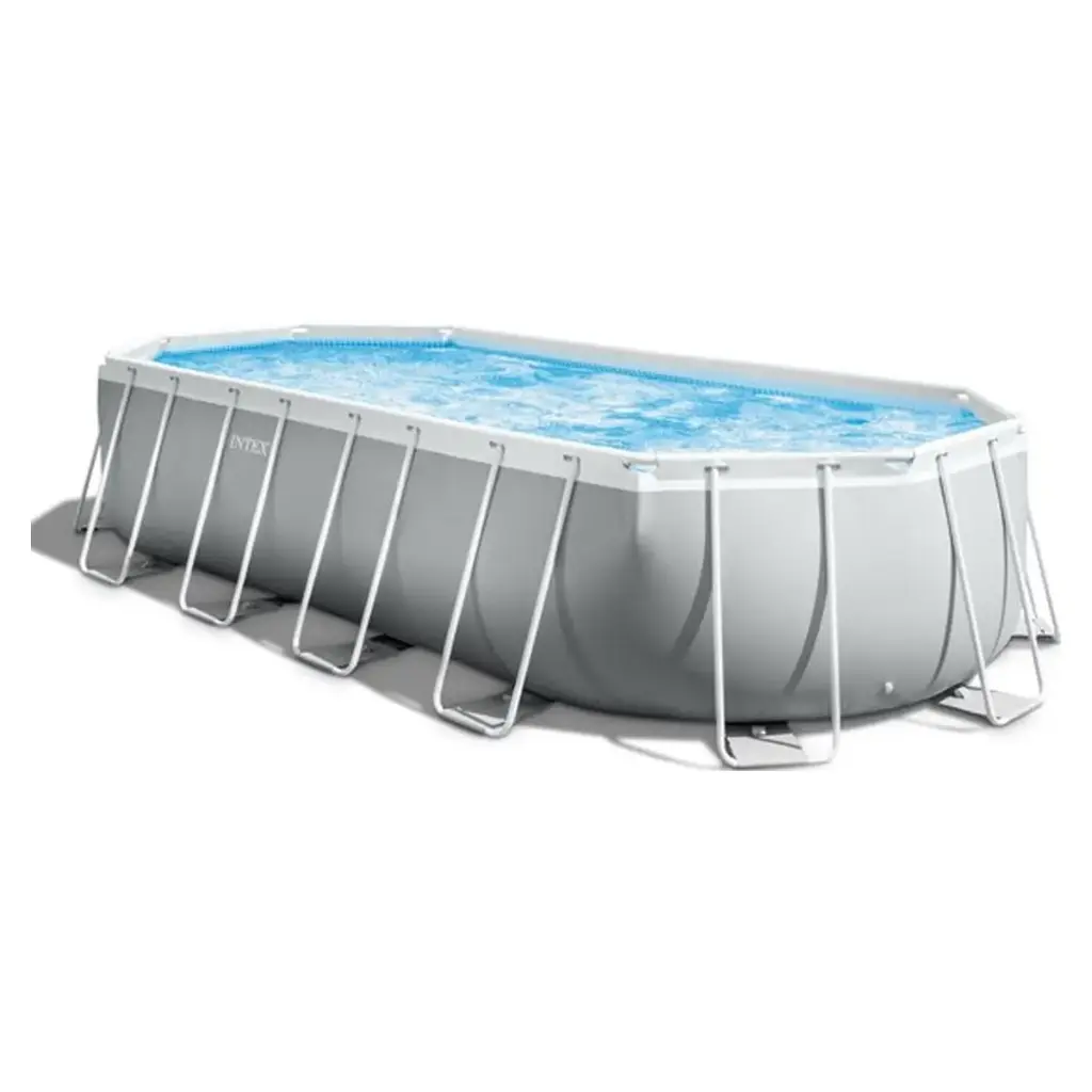 INTEX Prism Frame Ovaal Opzetzwembad Set - 610 x 305 x 122 cm met filterpomp, ladder en afdekzeil